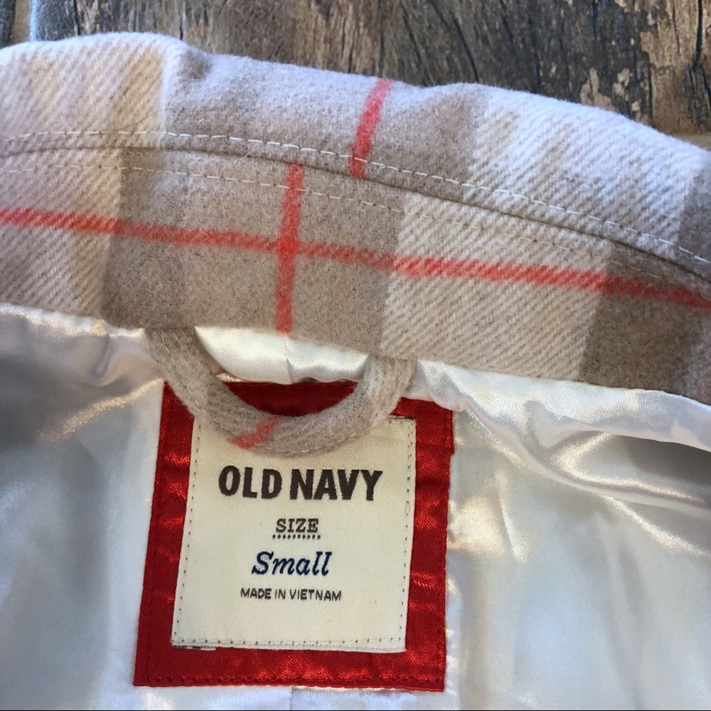 Old Navy Plaid Peacoat S Z25 - Picture 4 of 7